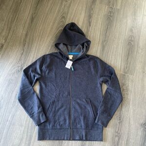 J.Crew crewcuts Full-Zip Hoodie Navy Blue Boys XL 12-14 Hooded Sweatshirt NWT